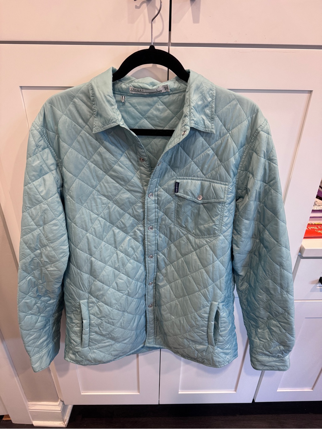 Criquet Light Blue Quilted Shirt Jacket